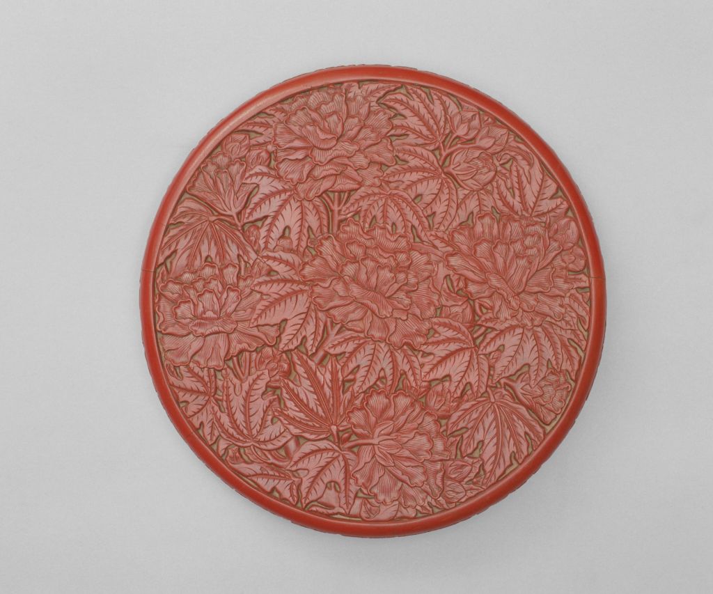 图片[3]-Carved red round box with lotus pattern-China Archive